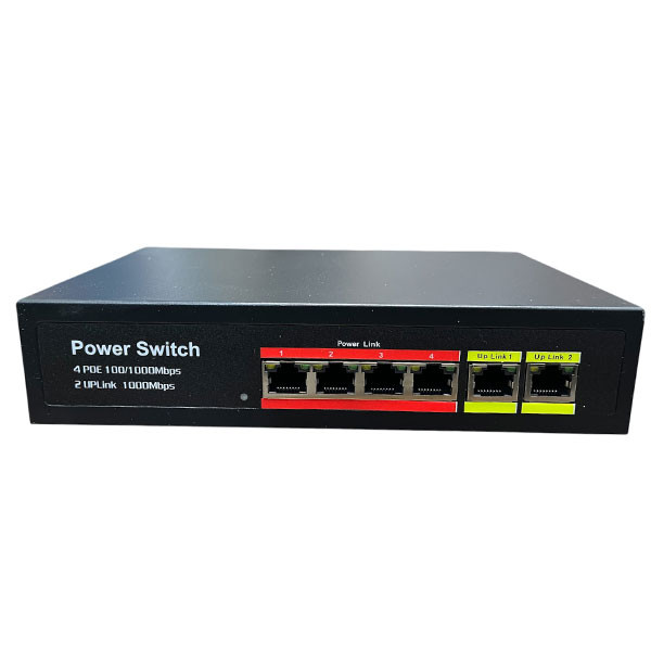 سوییچ شبکه 4 پورت 100/10 poe با 2 پورت uplink برند 298