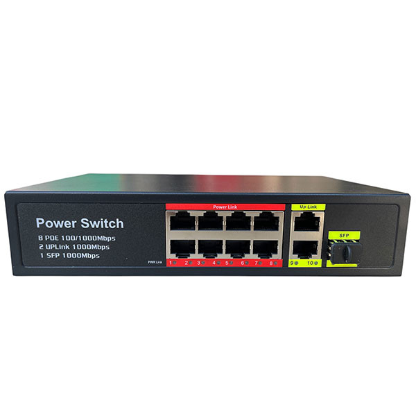 سوییچ شبکه 8 پورت 100/10 poe با 2 پورت uplink برند 298