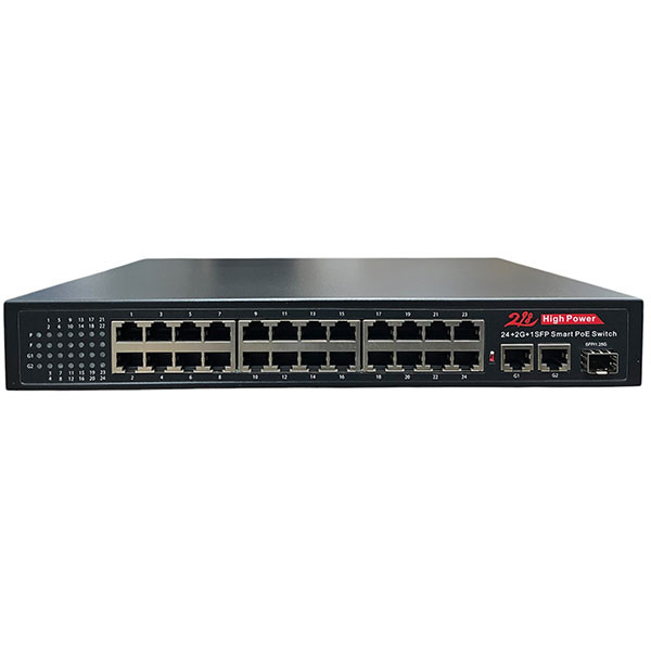 سوییچ شبکه 24 پورت 1000 poe با 2 پورت uplink برند 298