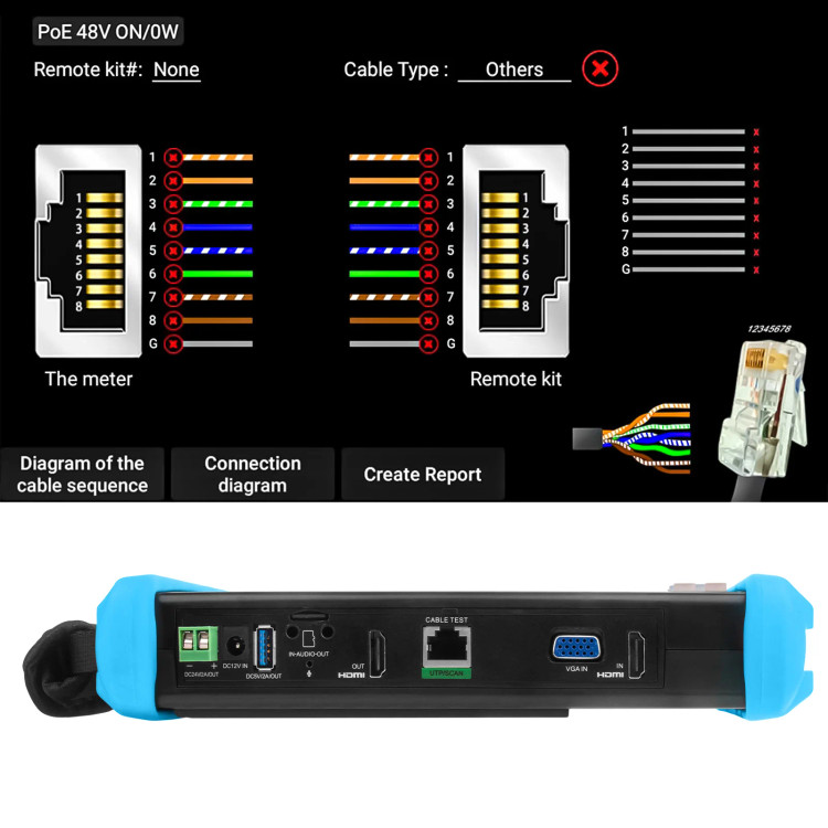 مانیتور تستر دوربین مداربسته حرفهای NOYAFA NF-716ADHS pro