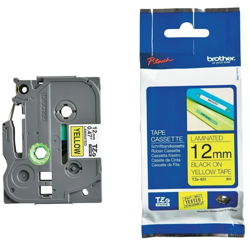 لیبل پرینت ۱۲ میلی‌ متر زرد TZc-631 | لیبل زن Brother H-110 – برچسب اورجینال