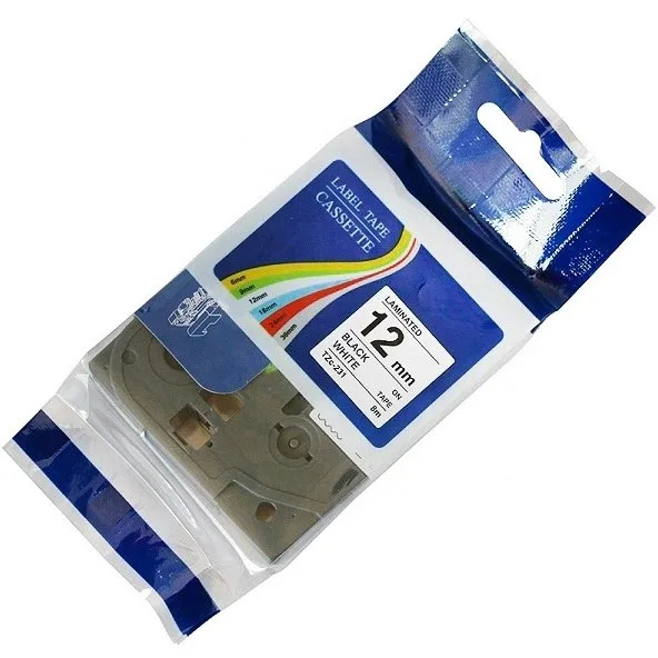 لیبل پرینت ۱۲ میلی متر سفید TZr-231 | لیبل زن Brother H-110 برچسب اورجینال