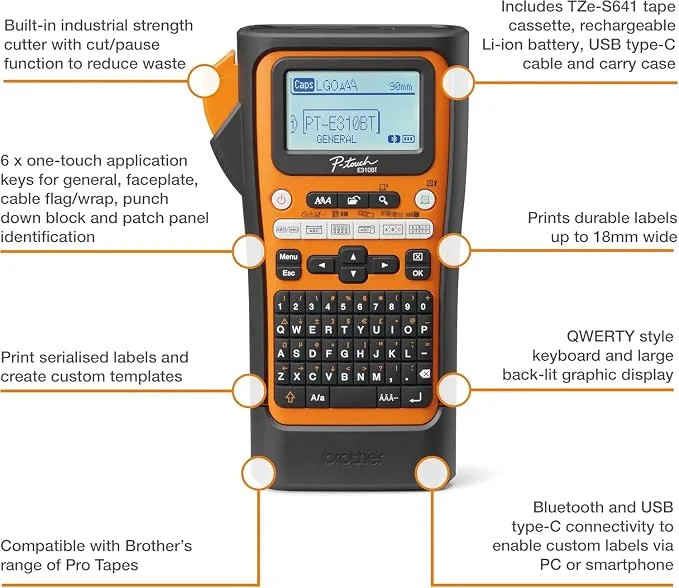 پرینتر لیبل زن اورجینال Brother PT-E310BTVP