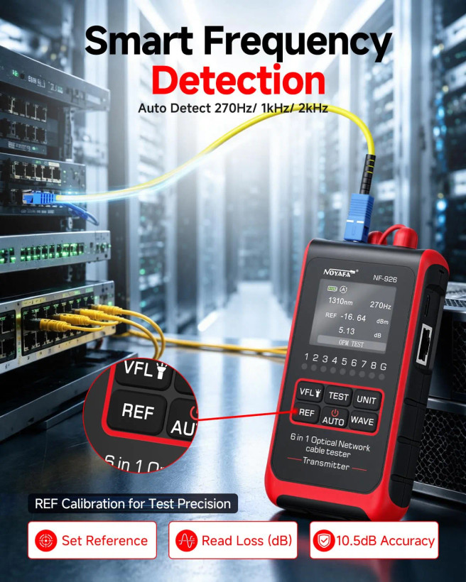 تستر فیبر نوری NOYAFA NF-926 | OPM، VFL و کابلیاب