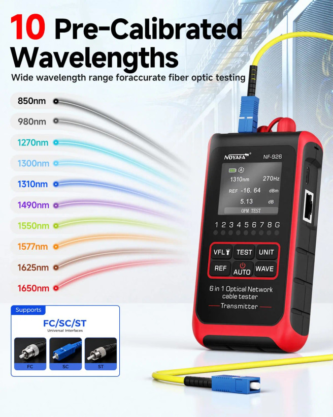 تستر فیبر نوری NOYAFA NF-926 | OPM، VFL و کابلیاب