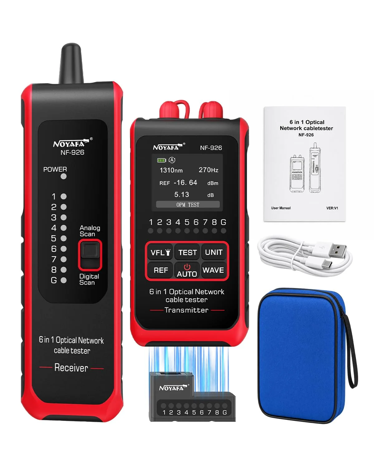تستر فیبر نوری NOYAFA NF-926 | OPM، VFL و کابل‌یاب